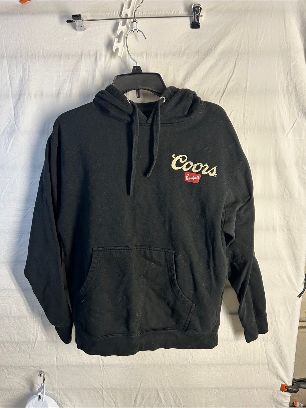 Coors Script Logo Black Pullover Hoodie